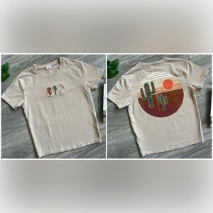 Vibe N’ Desert Cactus Embroidered Short Sleeve Fitted Graphic Tee. Size XS